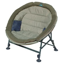 Moon Chair Folding Wide Round Fishing Chair Padded Adjustable Legs Dark Green