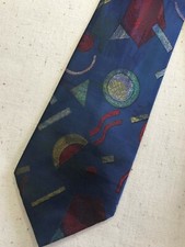 Vintage Men's Necktie Tie Classic Style Blue Australia Abstract Modern
