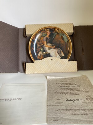 1981 rare Norman Rockwell Plate, ''Dreaming in the Attic'' in great condition