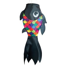 30 inch Black  Rainbow Damsel Fish Windsock In The Breeze 5225