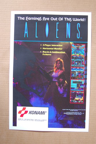 Aliens #1 Arcade Flyer Video Game promotional poster | eBay