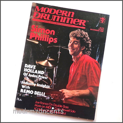 MODERN DRUMMER - Dec 1986 - SIMON PHILLIPS + Dave Holland of Judas Priest