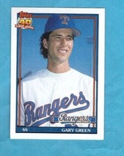 1991 Topps Baseball card #184 Gary Green Rangers