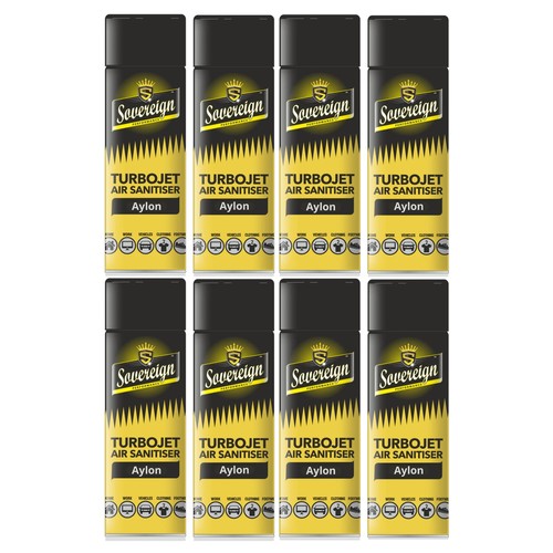 4 x SOVEREIGN TURBO JET AIR FRESHENER SANITISER SPRAY CAR HOME OFFICE BLAST CAN - Picture 19 of 24
