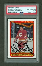 Sergei Makarov 1990-91 Topps Rookie #60 Flames PSA/DNA Encased Autograph