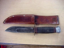 Vintage Marbles Gladstone Michigan USA Hunting Knife 5" Blade With Kabar Sheath