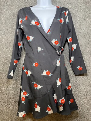 Alice In The Eve Womans Small Brooke Floral Wrap Dress Party Cocktail Occasion