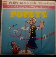 Vintage-GAF View-master Stereo Pictures Popeye 3 Reels W/Booklet