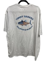 Tommy Bahama Men T Shirt XXL White Graphic Short Sleeve Red White Bluefin
