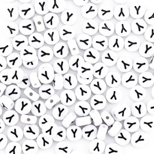 300Pcs round Clay Letter Beads for Charms Bracelets Making 4X7Mm Individual Whit