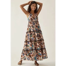 Anthropologie x Love The Label Boho Printed Maxi Dress Size M