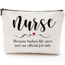 Nurse Gifts: Waterproof Cosmetic Bag - Perfect for Women 9" x 7", 01