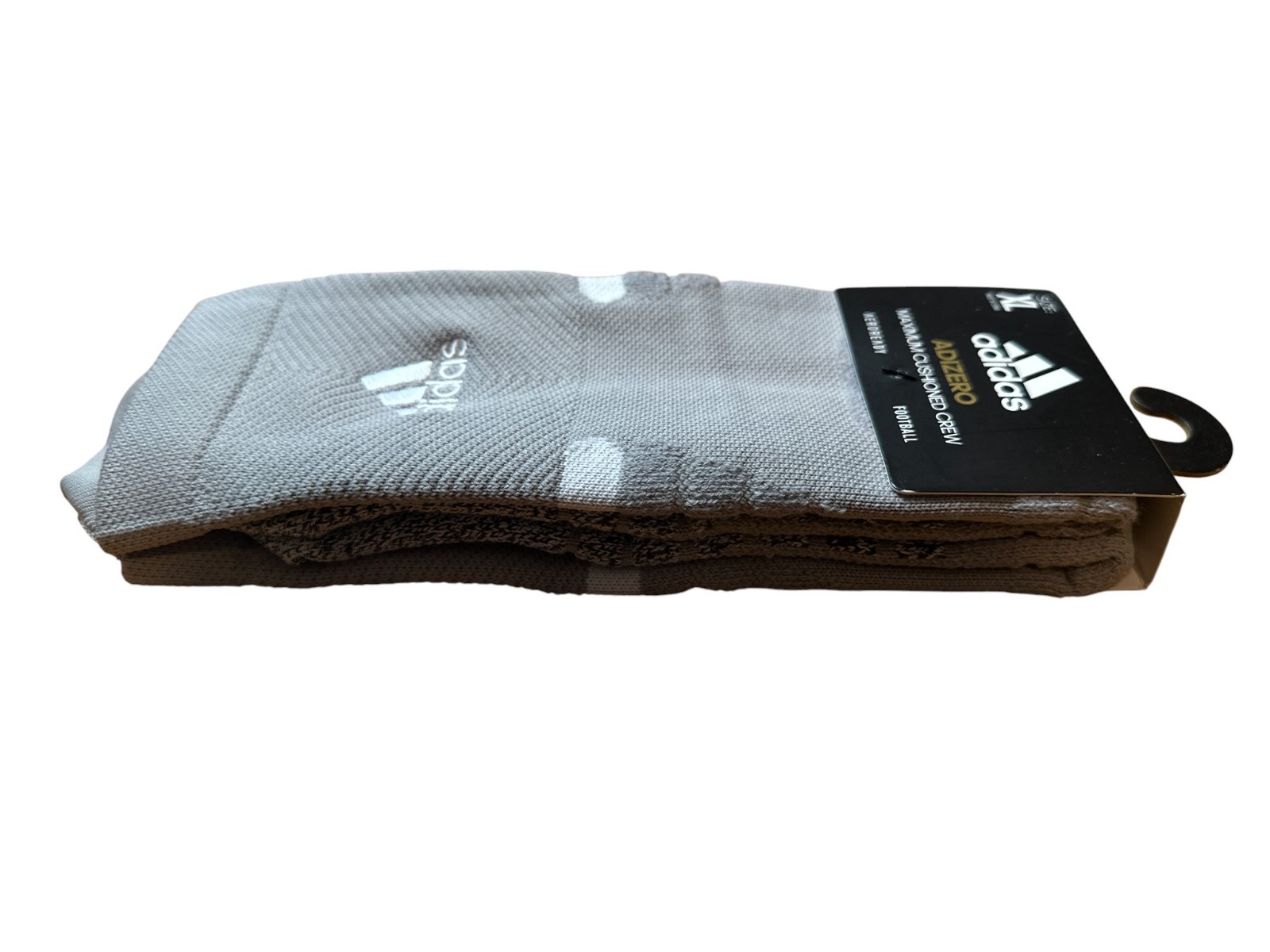 Adidas Adizero Football Cushioned Crew Socks Men's XL (12-16) Gray AEROREADY NWT thumbnail 4