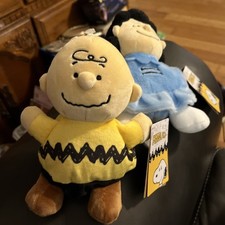 Aurora Peanuts Palm Pal Plush, Lot Of Two 5 inch Charlie Brown And Lucy NEW.