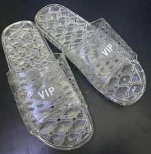 Mens Green Transparent Logo Slide Sandals Sli...