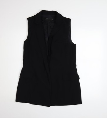 Zara Woman schwarze ärmellose Weste Gr. S smart gefüttert Workwear