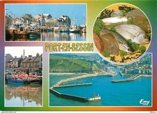 14 - Port en Bessin - Multivues - Bateaux - Poissons - Flamme Postale de Port en