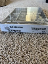 IKEA DOKUMENT 3-Tier Letter Tray – Nickel Finish | Desktop Document Organizer