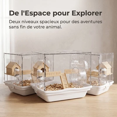 Cage Hamster Russe et Rongeur, Habitat Anti-Mastication à 2 Niveaux - Photo 1/2
