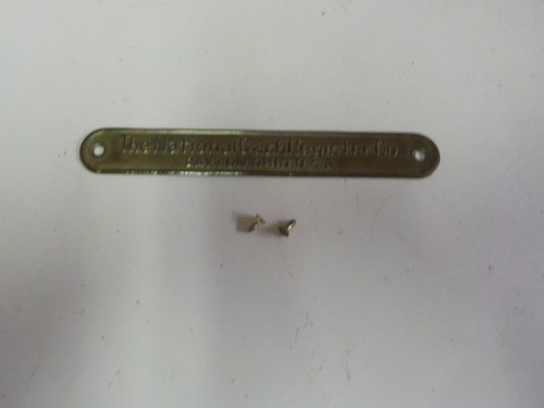 ONE ORIGINAL National Cash Register Flat BRASS Base Tag  NCR