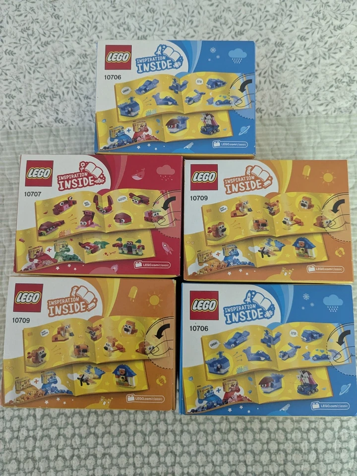 LEGO Classic Creativity Box in Red, Orange, & Blue Lot Of 5. Sealed - Image 2 of 2