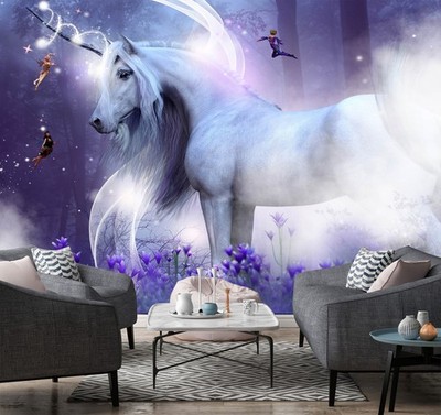 3D Purple Unicorn G7795 Wallpaper Wall Murals Removable Self-adhesive Honey