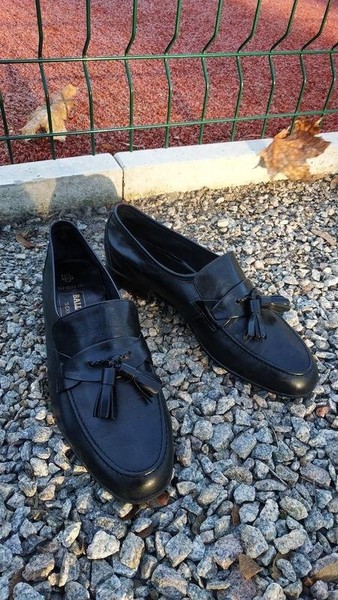 Men Bally Heels Black Leather 41