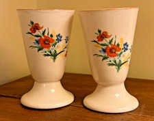 Pair of bud vases – made in China – floral design – c.1960s–70s