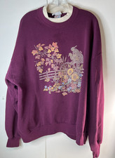 VTG Morning Sun Forrer Women's Size 2X Pullover Double Collar Sweatshirt Floral