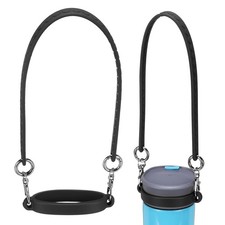 Silicone Water Bottle Handle, Water Bottle Handle Strap for Outdoor Use & Black