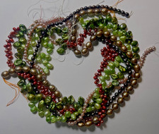 CLOSEOUT SIX 6 STRANDS 16 INCHES ASSORTED FRESH WATER PEARLS BELOW WHOLESALE