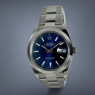 Rolex Datejust 126300 Blue Dial, Oyster Bracelet, Smooth Bezel, Box & Papers