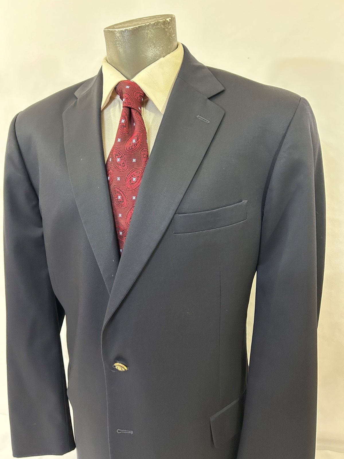 Corbin Recent Blue Navy Wool Solid Blazer Sz 44L - image 11