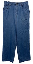 VTG Liz Claiborne LIZWEAR Women Size 12 High Rise Chambray Straight Trouser Pant