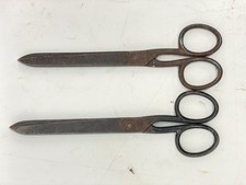 2 x Vintage Scissors Shears 10&rdquo; Sheffield Steel Tailoring Sewing