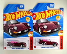 2025 Hot Wheels Mainline Porsche 911 Turbo Cabriolet #239 LOT OF 2 New Model