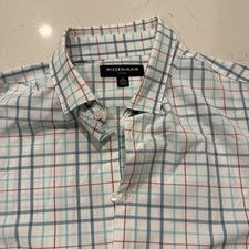 Mizzen  Main Shirt Mens XL Multicolor Leeward Trim No Tuck Performance Plaid