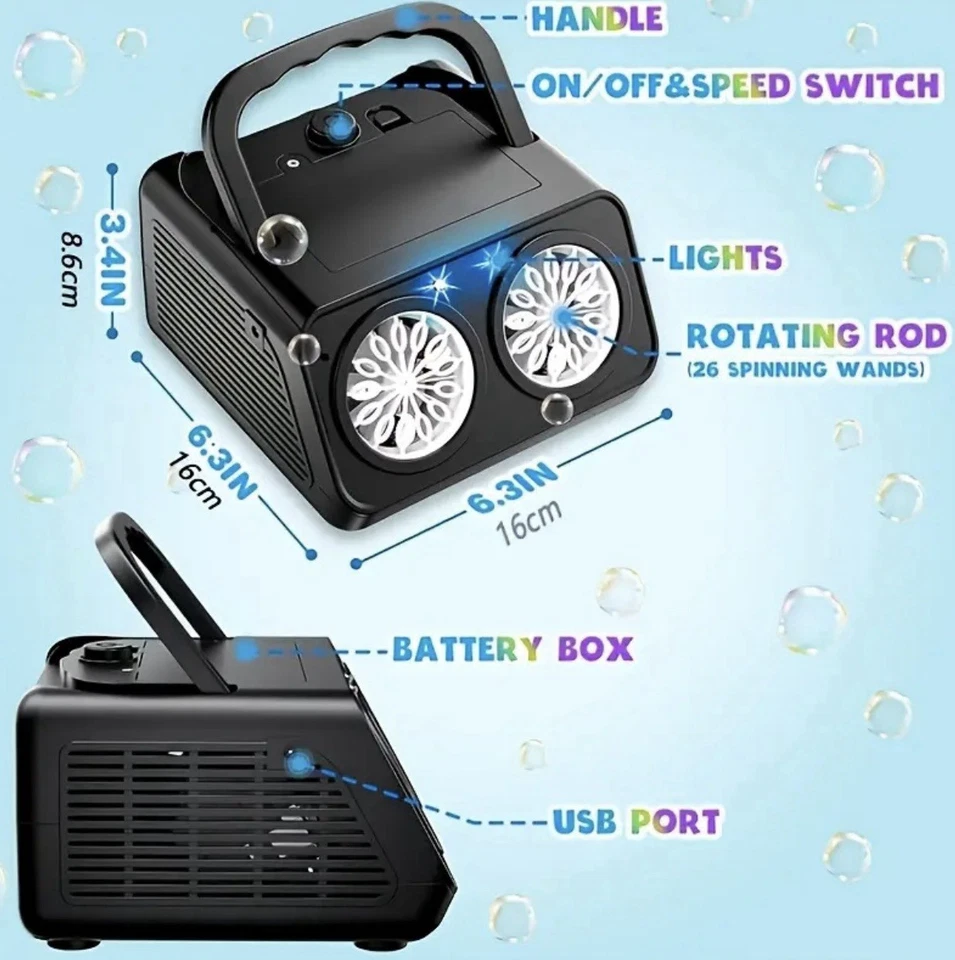 Automatic Bubble Party Machine, Bubble Blower With 2 Fans 20000+Bubbles Per/Min - Image 2 of 4
