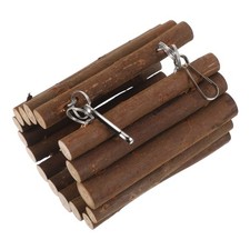 Bird Wooden Hammock Tunnel With Hook - Parrot Hanging Cage Natural Chew Toy -