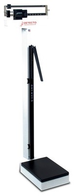 Detecto 349 Weigh Beam Physician Scale, Height Rod, Wheels, Handpost 400lb x 4oz