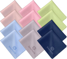 12 Pack Microfiber Lens Cleaning Cloths   Ultra-Soft, Scratch-Free Eyeglass Clot