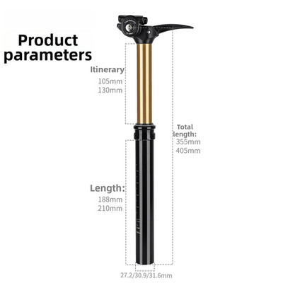 Dropper Sattelst��tze f��r Mountainbikes 27,2 30,9 31,6 mm Hydrauliksystem