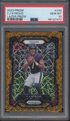 2023 Panini Prizm Lazer #339 CJ Stroud RC Rookie Gem Mint PSA 10