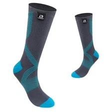 Waterproof Socks,Merino Wool,Mid X-Large Mid Calf / Blue / Black Stripe