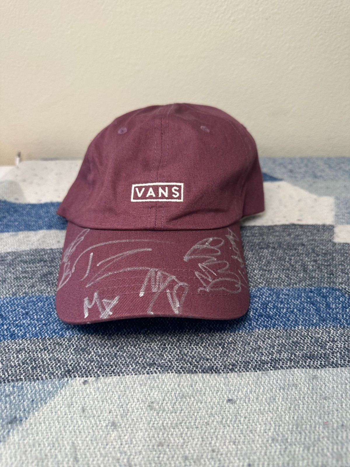 vans maroon hat AUTOGRAPH jay z BEYONCE madonna mariah carey janet jackson