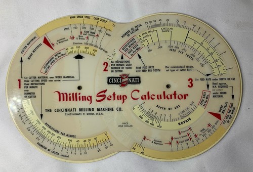 VINTAGE CINCINNATI FRÄSRECHNER. FUTTER & GESCHWINDIGKEITEN, & SETUP, GUTER ZUSTAND - Bild 5 von 9