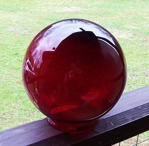 Vintage 6"  Ruby Red Glass Lamp Shade Globe for 3 1/4" Fitter Opening