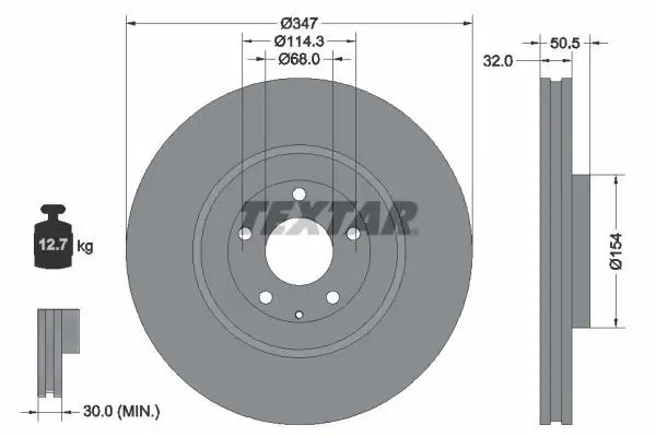 Textar Disque De Frein 92348903 Mazda - Image 2
