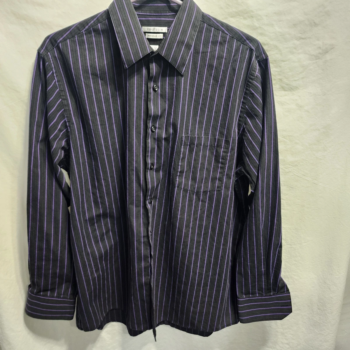 Camicia Van Heusen Uomo, Regular Fit, A Righe Sottili, Colletto Button-down - 2