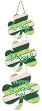 Shamrock St Patricks Day Door Decor, Wooden Saint Patrick's Day Wall Decorati...